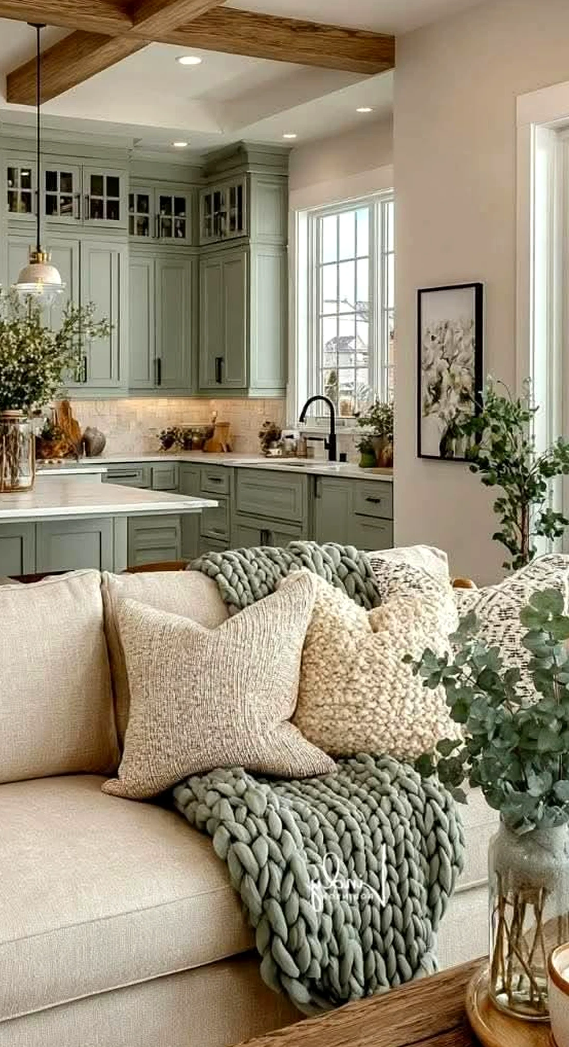 Compact kitchen nook draws attention to shape while the room stays visually grounded.