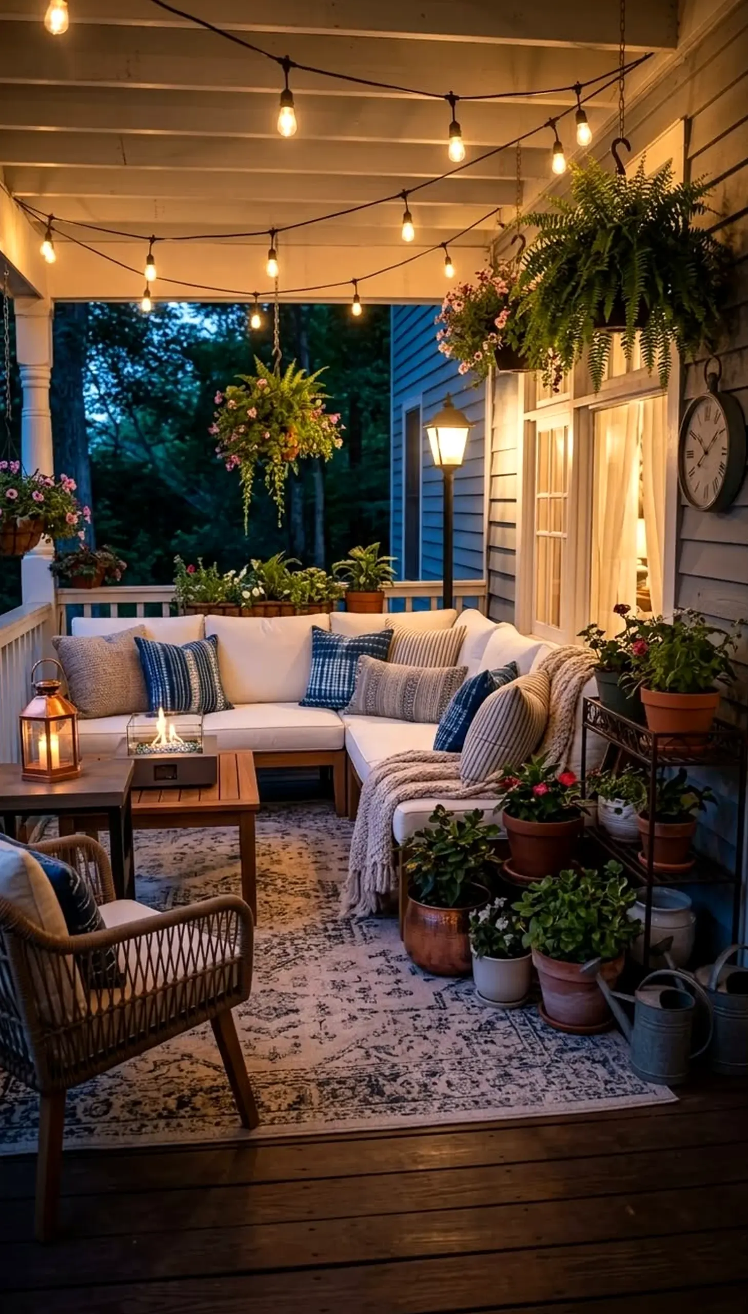 Crisp garden border frames the outdoor space with softness, making the scene feel settled and welcoming.