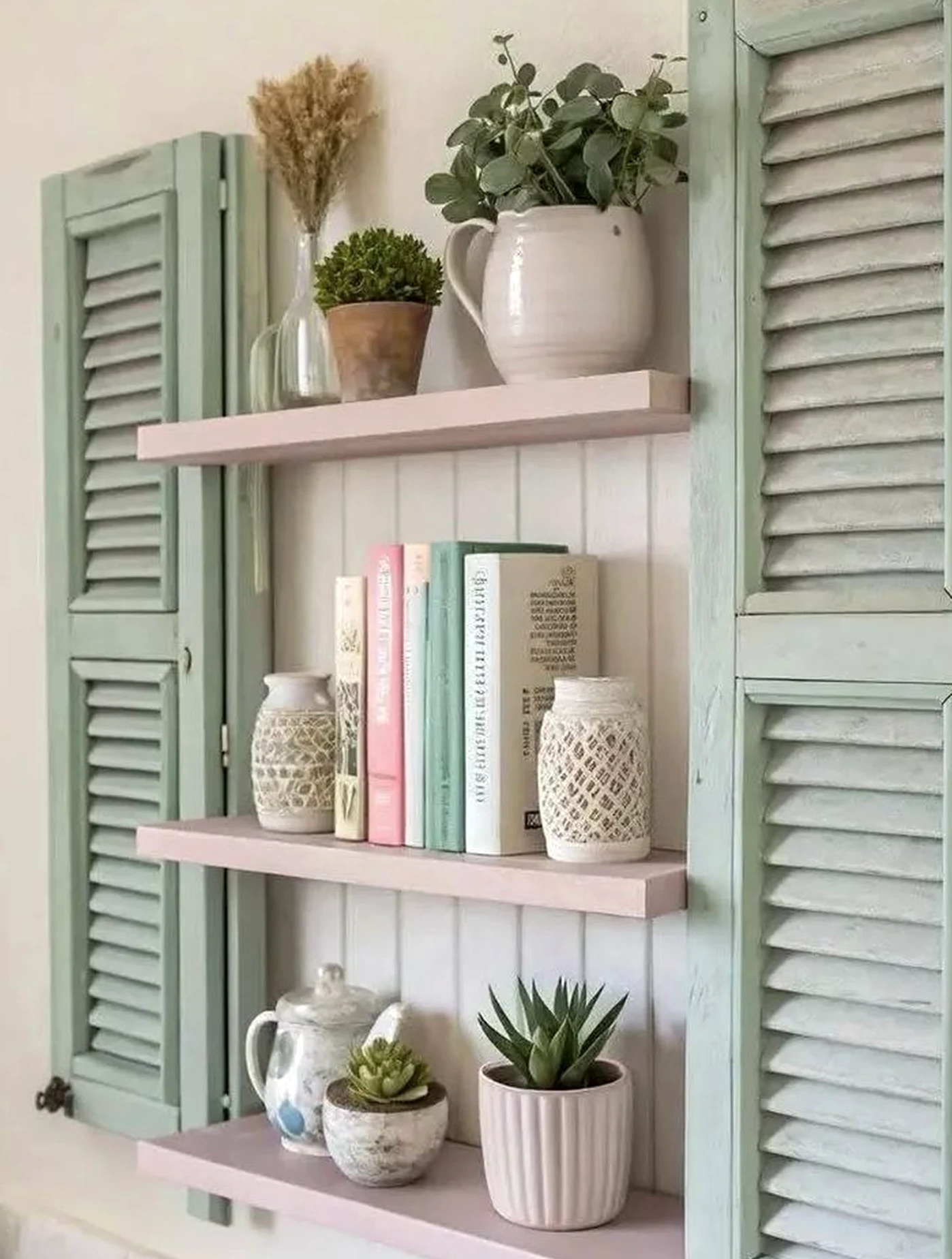 Subtle painted door adds a clear layer of freshness, helping the entry feel soft at the edges.