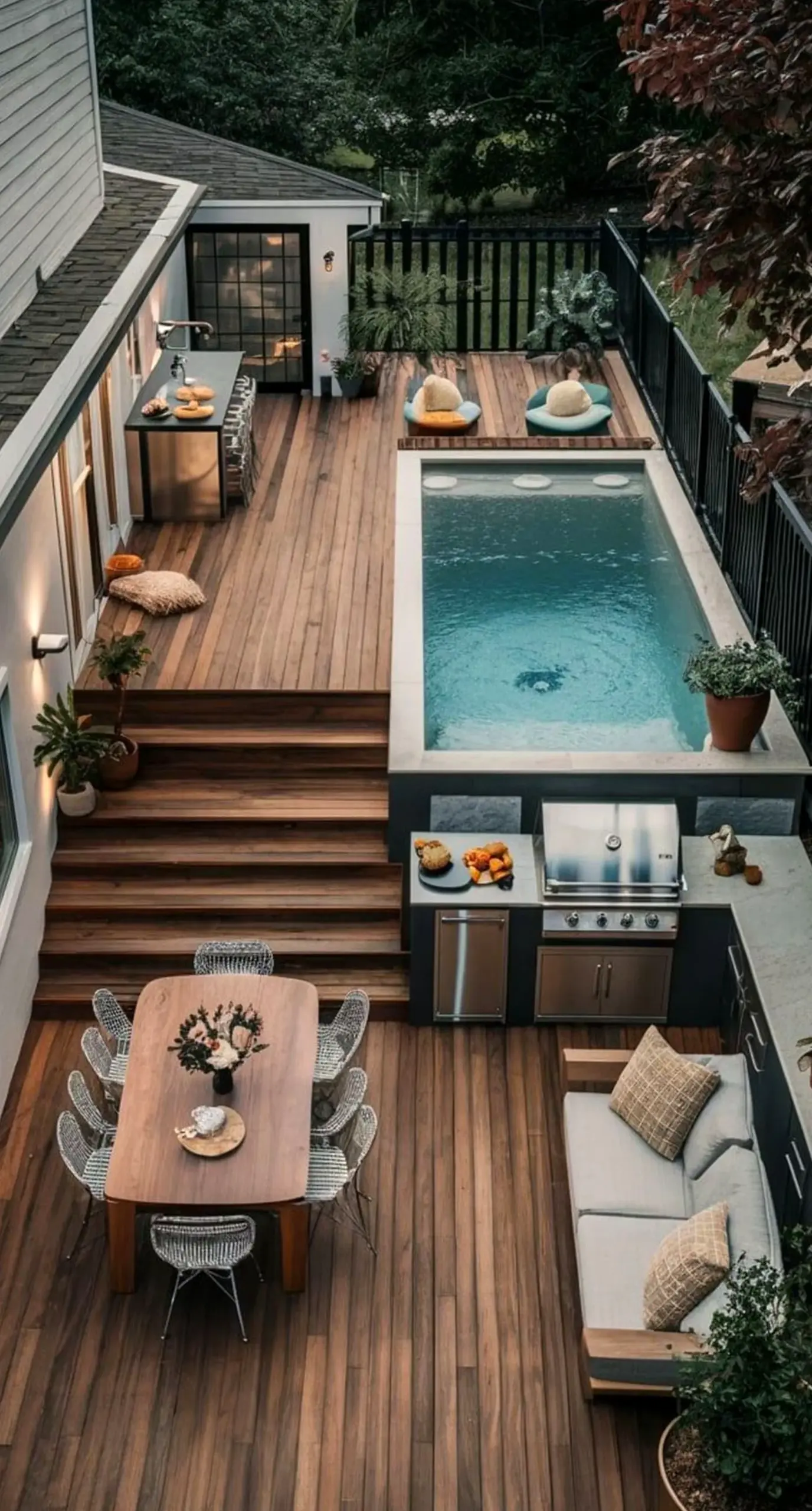 Natural colorful passage supports the design through character, leaving the space feeling warm without clutter.