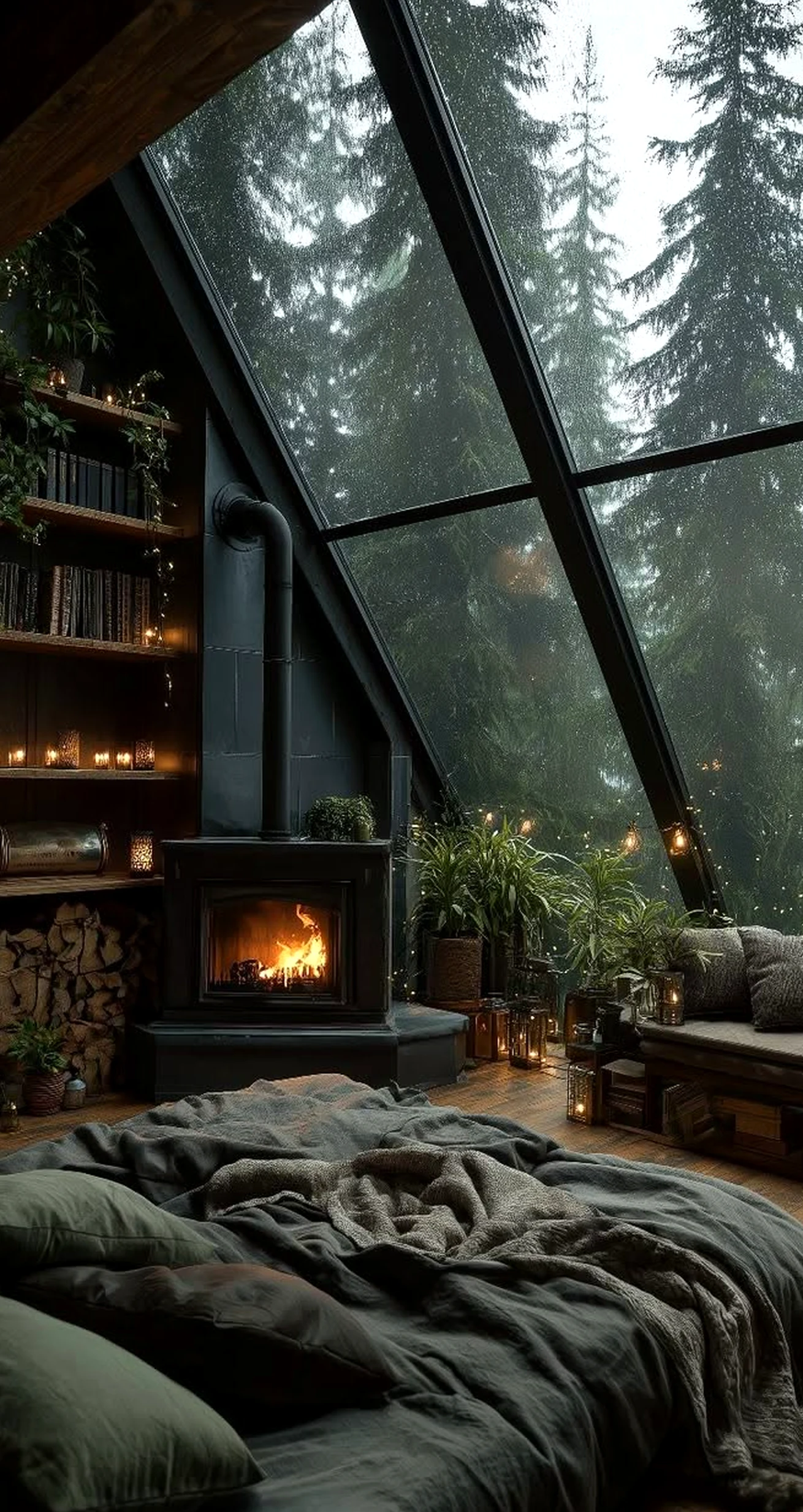 Balanced fireplace area introduces freshness into the backdrop, keeping the atmosphere ready for quiet use.