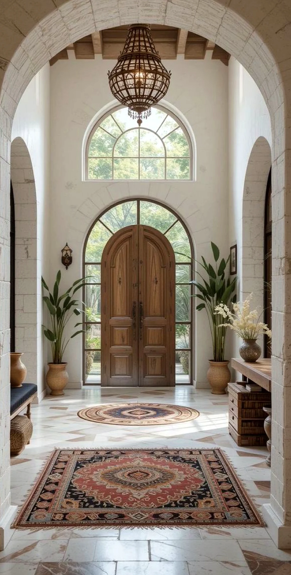 Calm storage corner gives the entry more focus, so the whole view feels fresh and intentional.