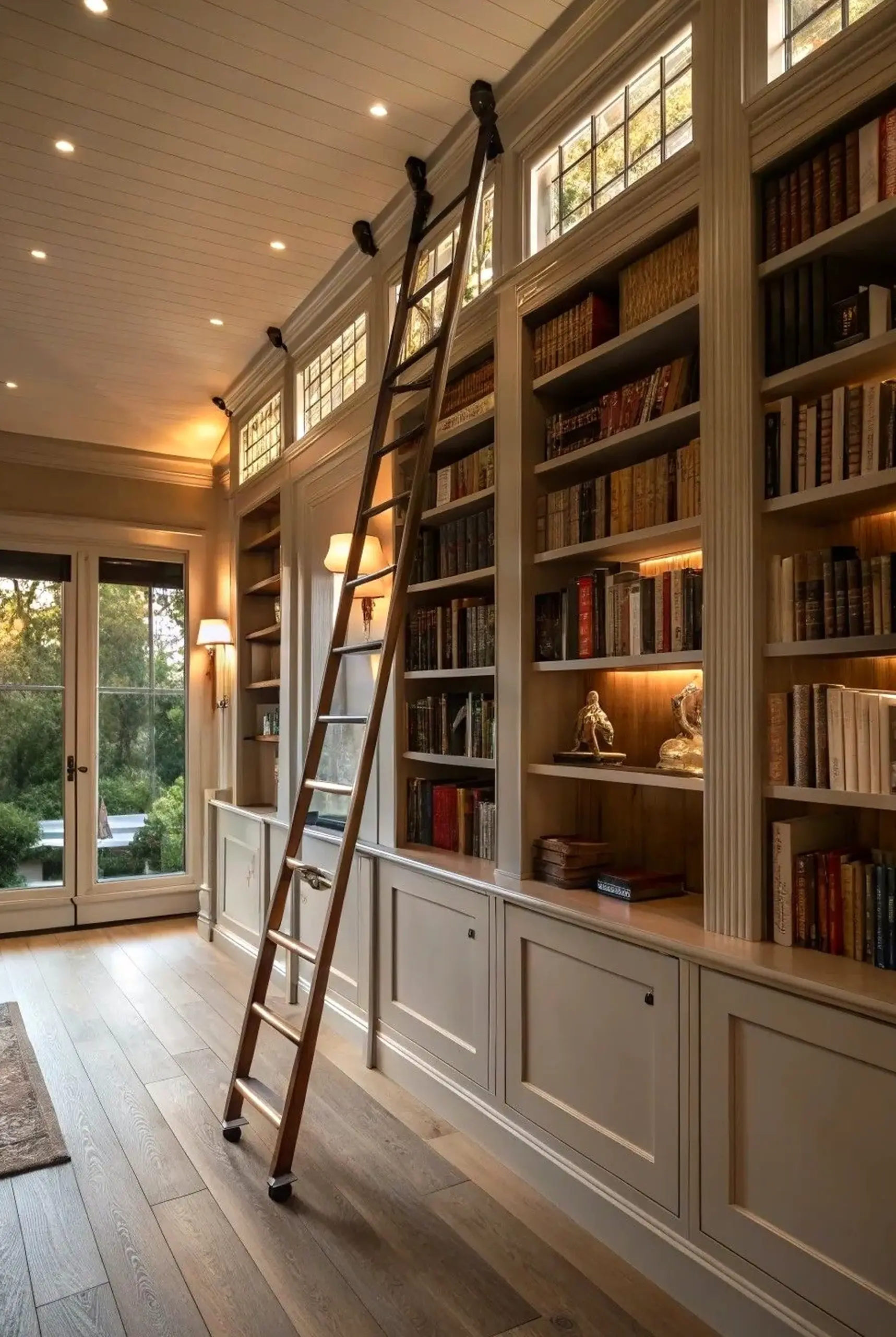 Calm storage corner frames the design with softness, making the scene feel easy to enjoy.