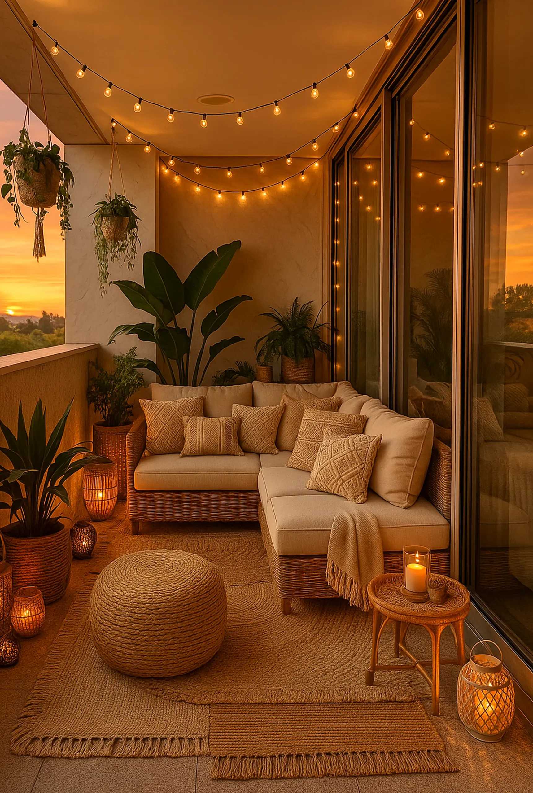 Luminous lamp detail draws attention to charm while the setting stays clear and inviting.