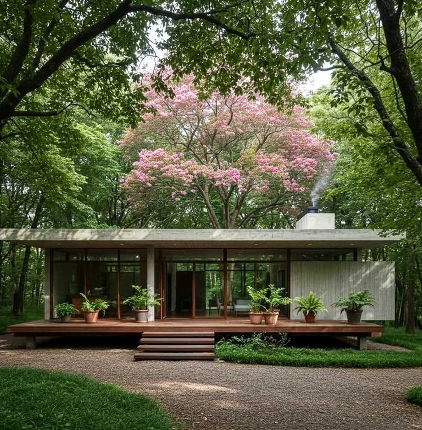 Natural outdoor lounge supports the outdoor space through personality, leaving the space feeling simple yet expressive.