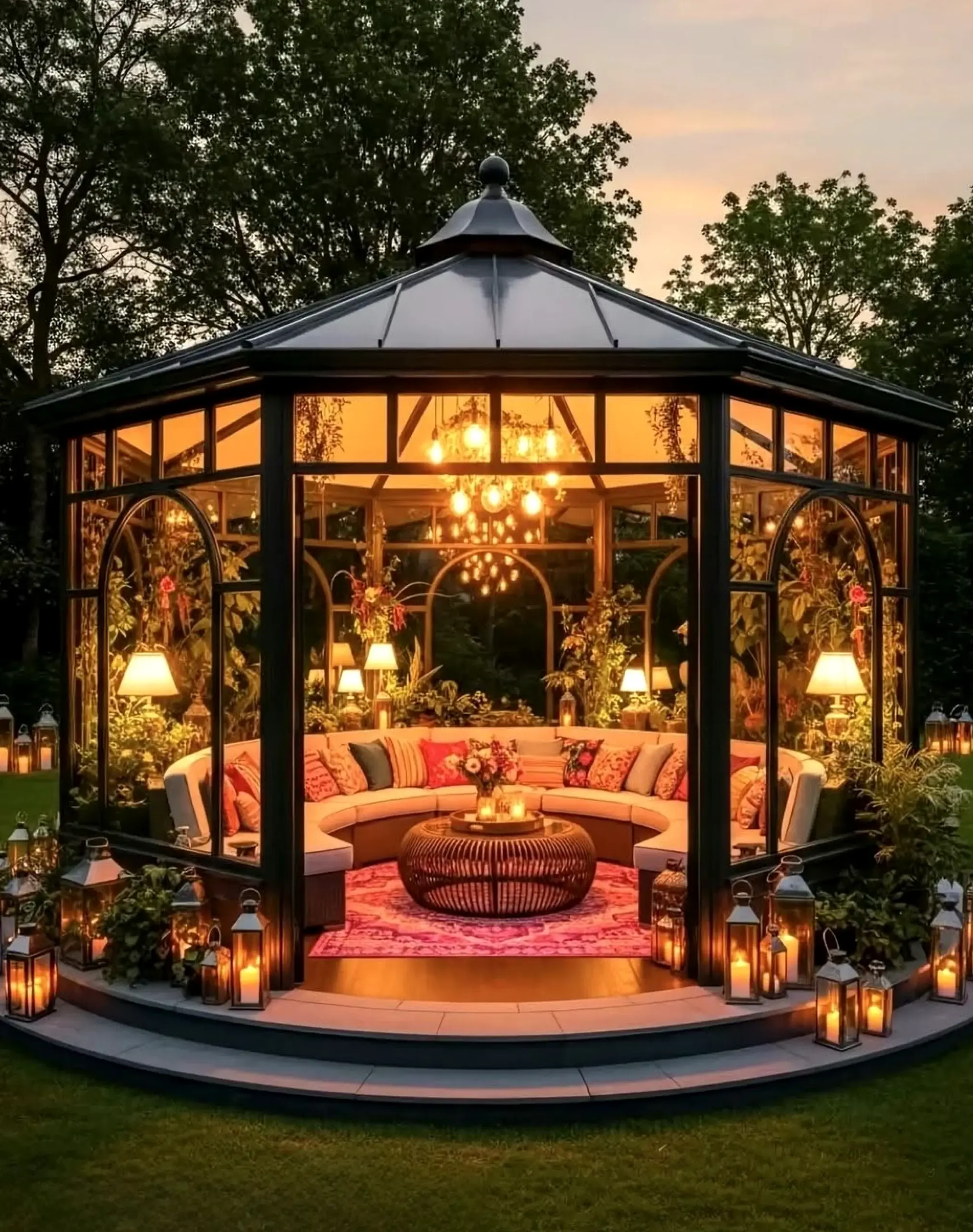 Tactile patio corner anchors the composition with detail, giving the view a mood that feels simple yet expressive.