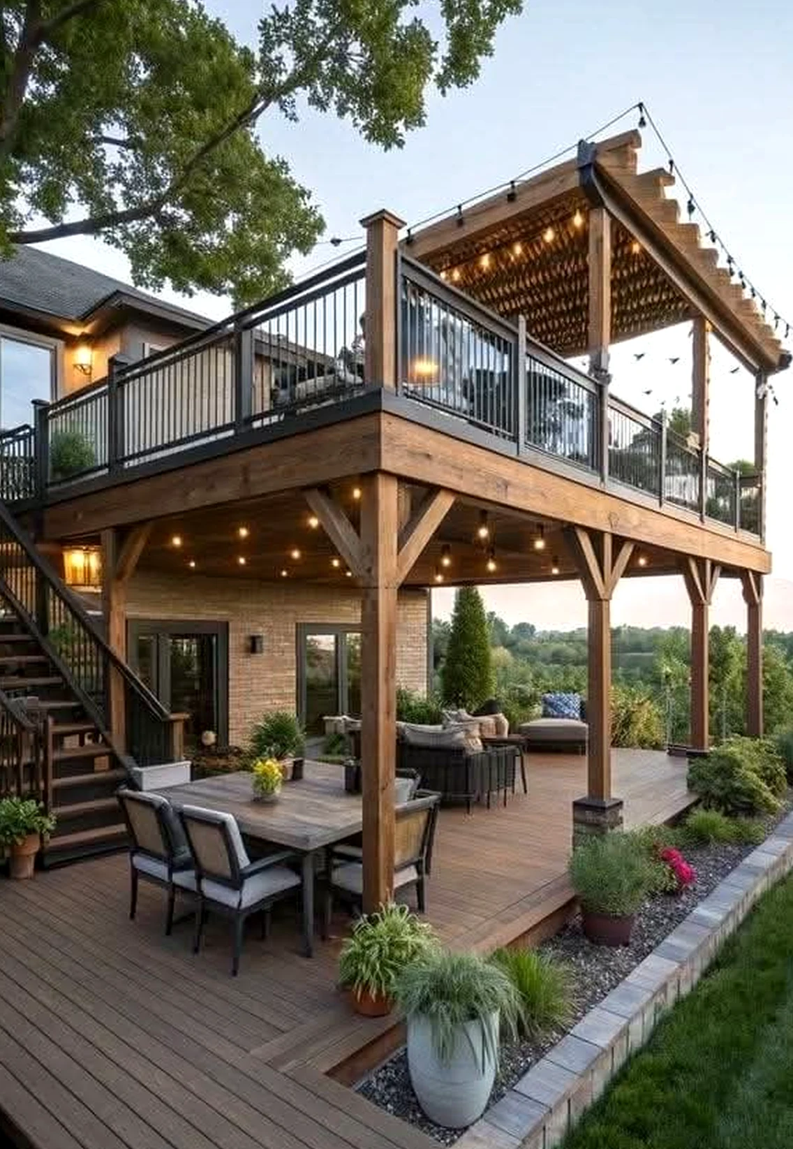 Relaxed patio corner draws attention to charm while the outdoor space stays quietly finished.