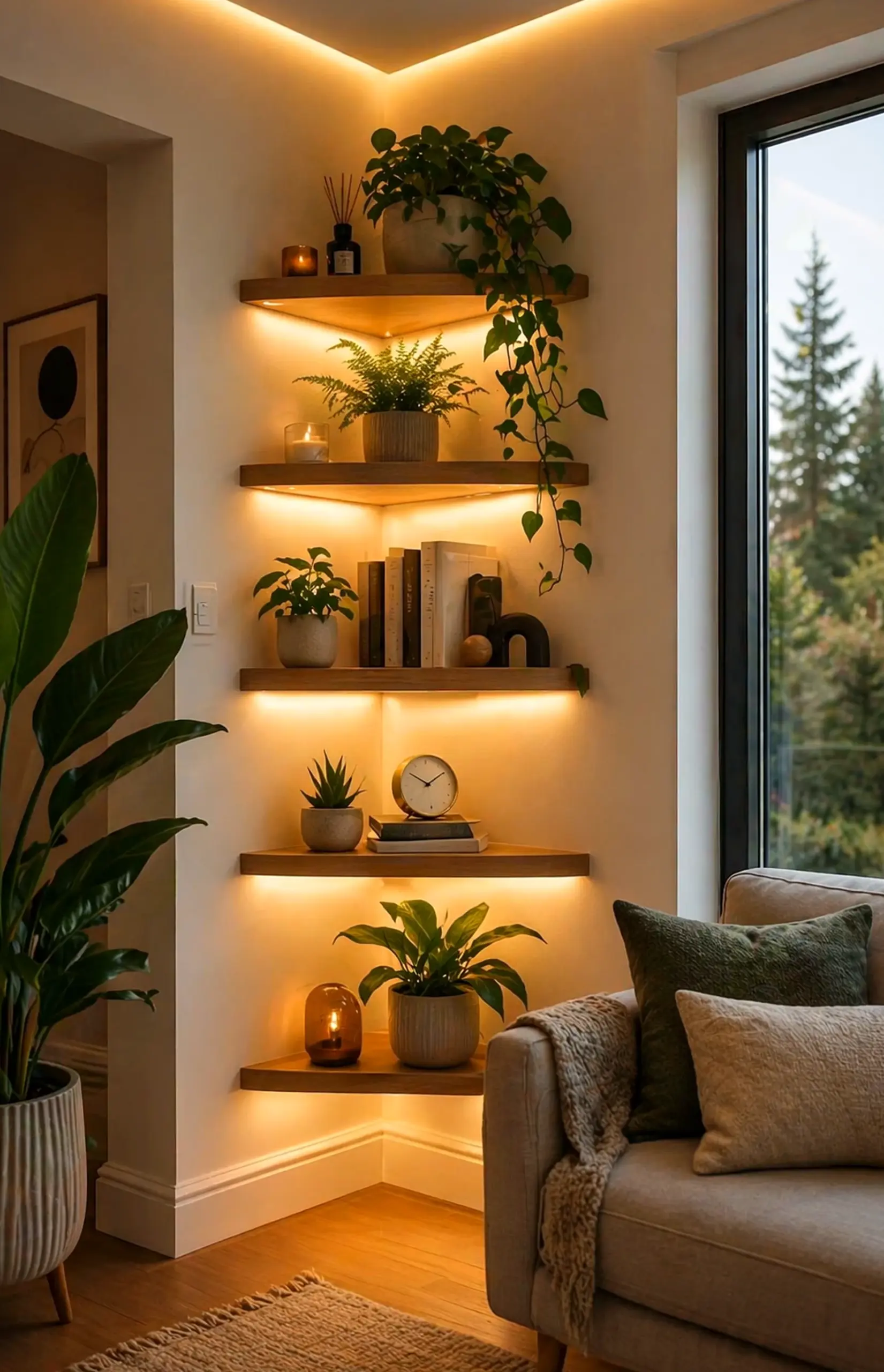 Tactile entry console anchors the setting with character, giving the view a mood that feels soft at the edges.