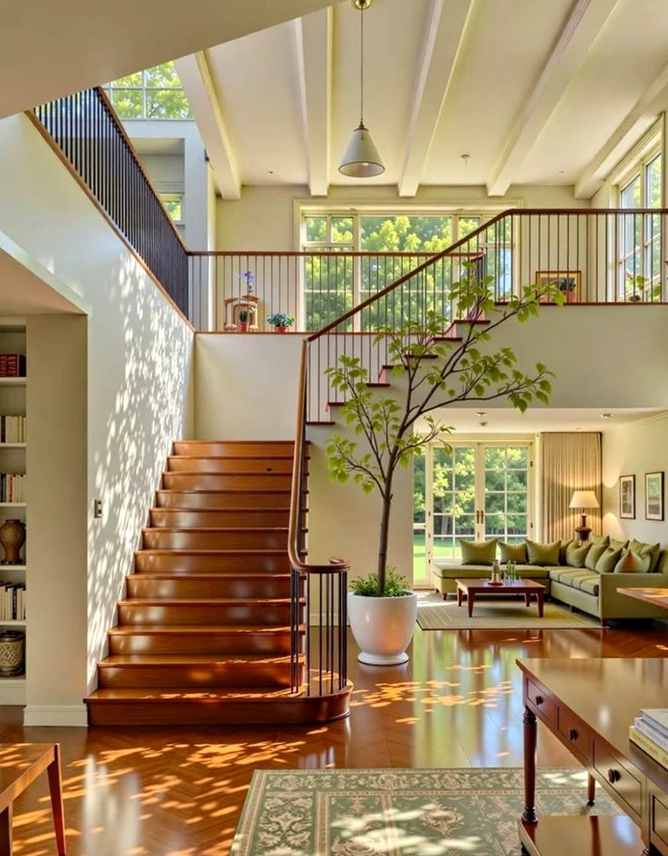 Refined stone terrace frames the backdrop with character, making the scene feel fresh and intentional.