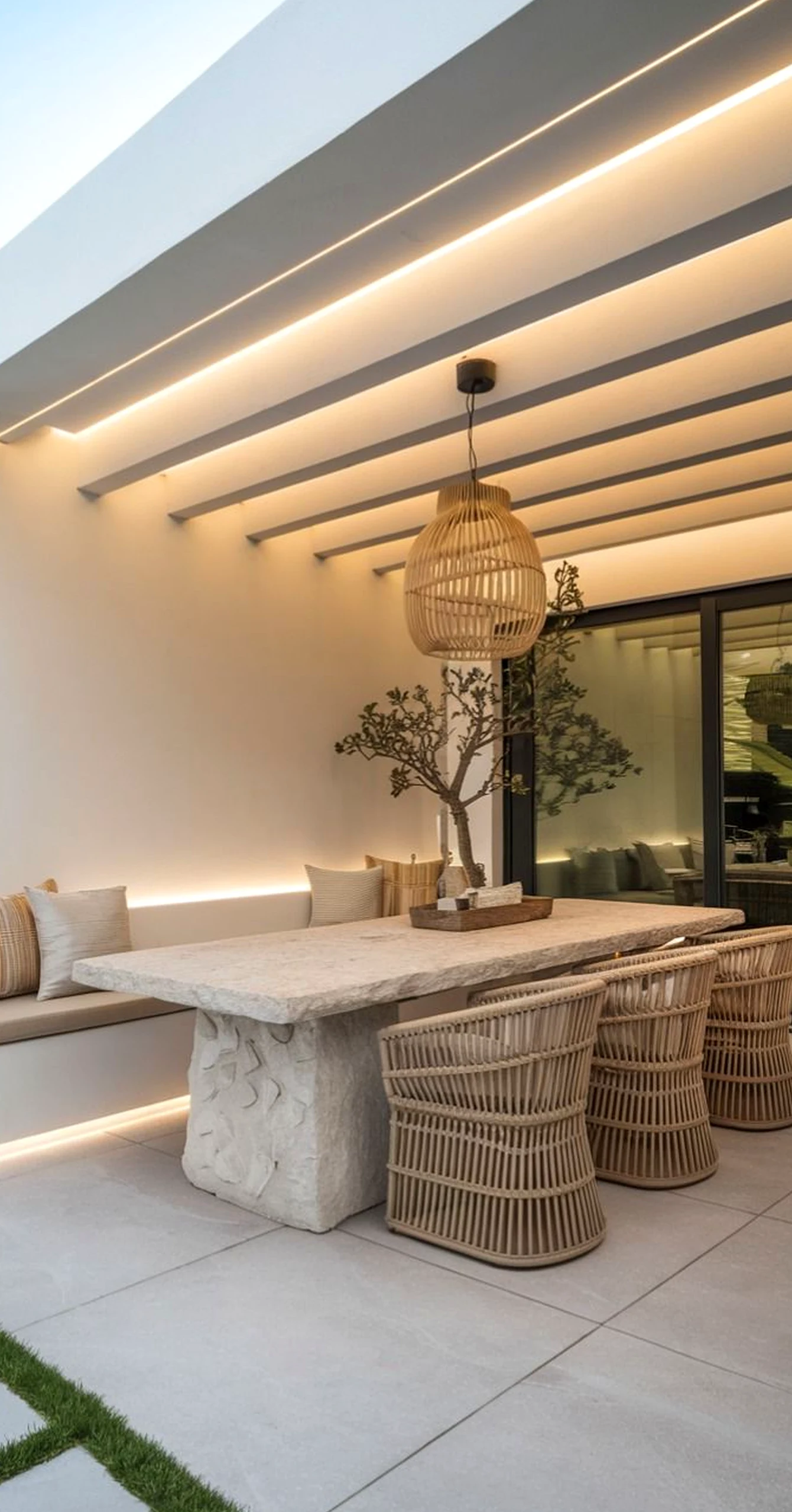 Simple balcony scene brings a useful note of movement, making the backdrop feel comfortable in daily use.