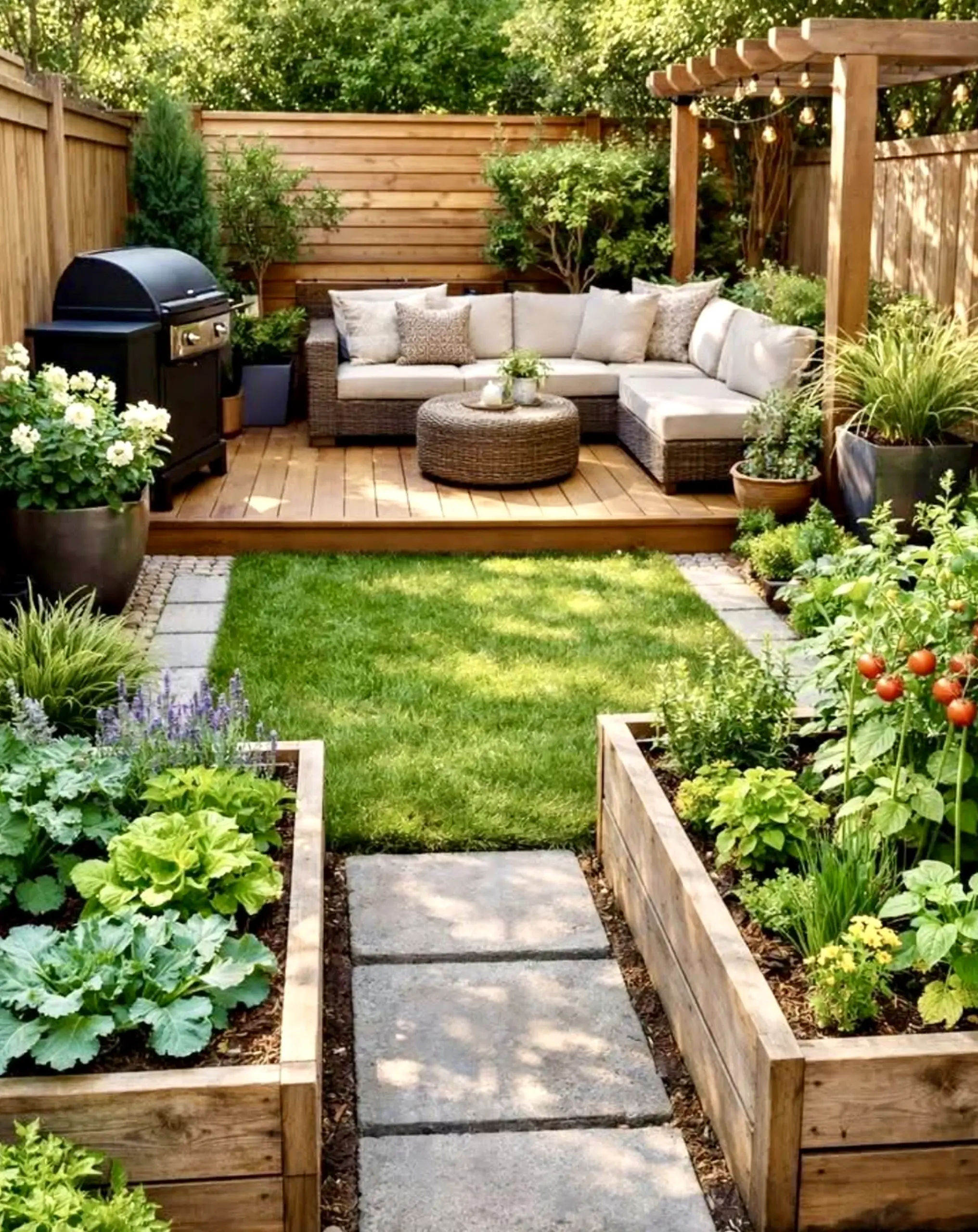 Airy wooden deck draws attention to ease while the view stays quietly finished.