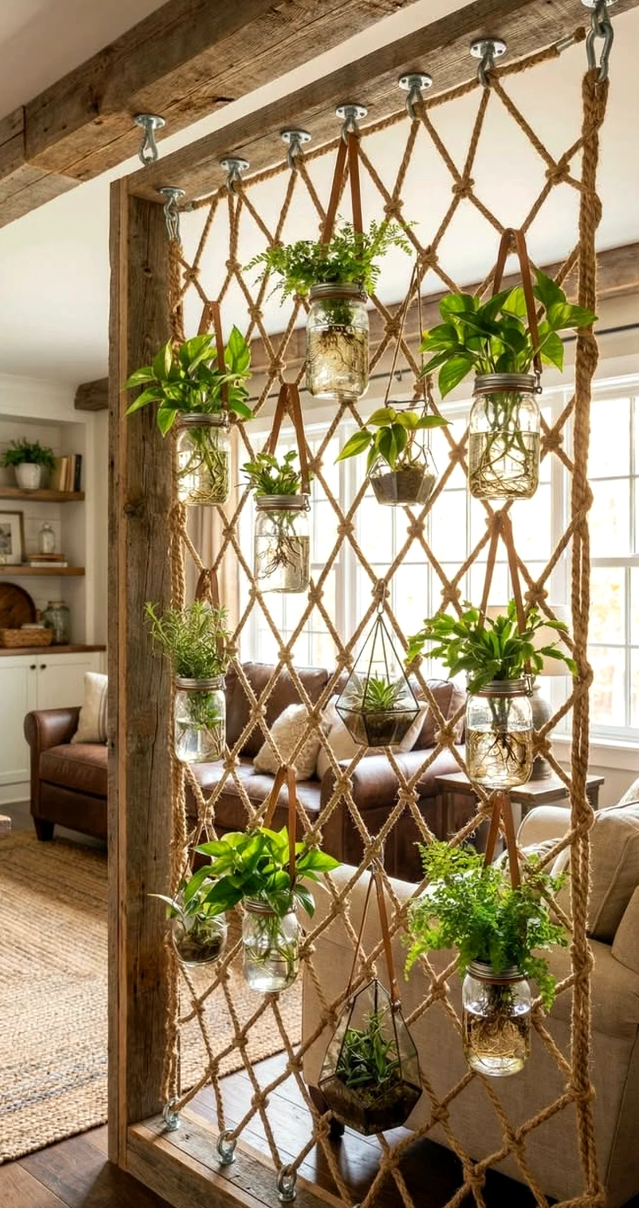 Soft shower wall frames the wall with personality, making the scene feel quietly finished.