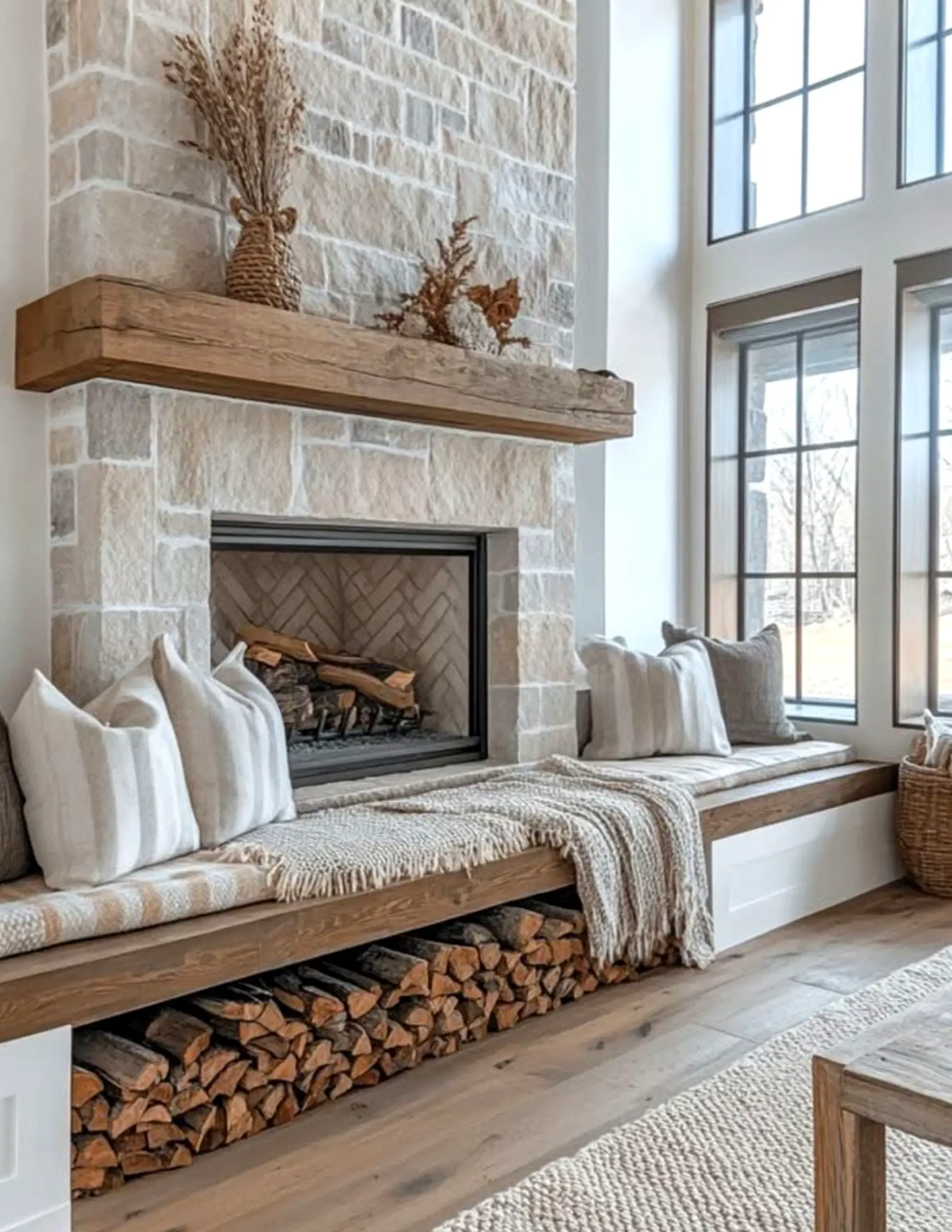 Bright arched doorway supports the wall through charm, leaving the space feeling bright but not busy.