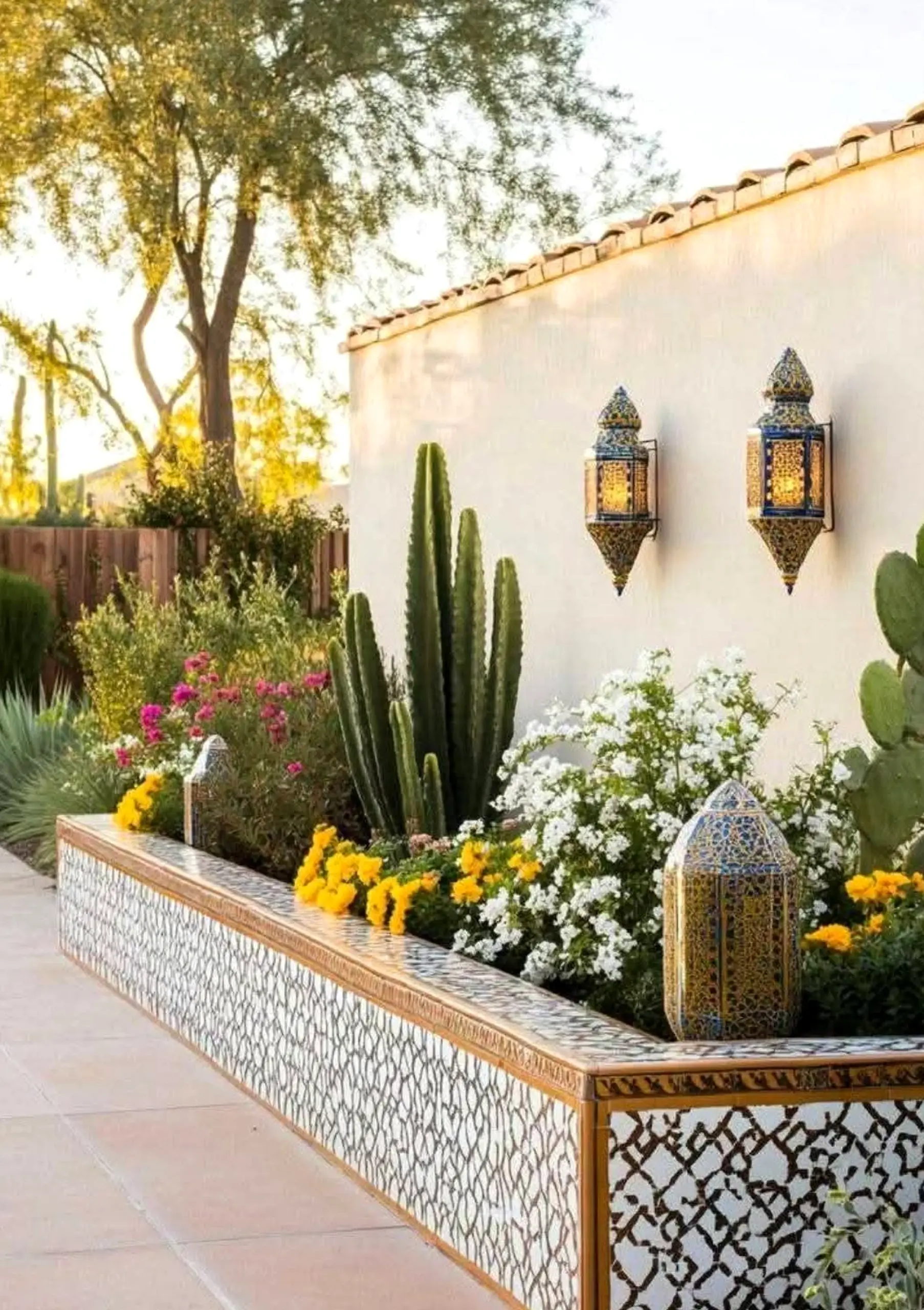 Relaxed patio corner draws attention to detail while the room stays quietly finished.