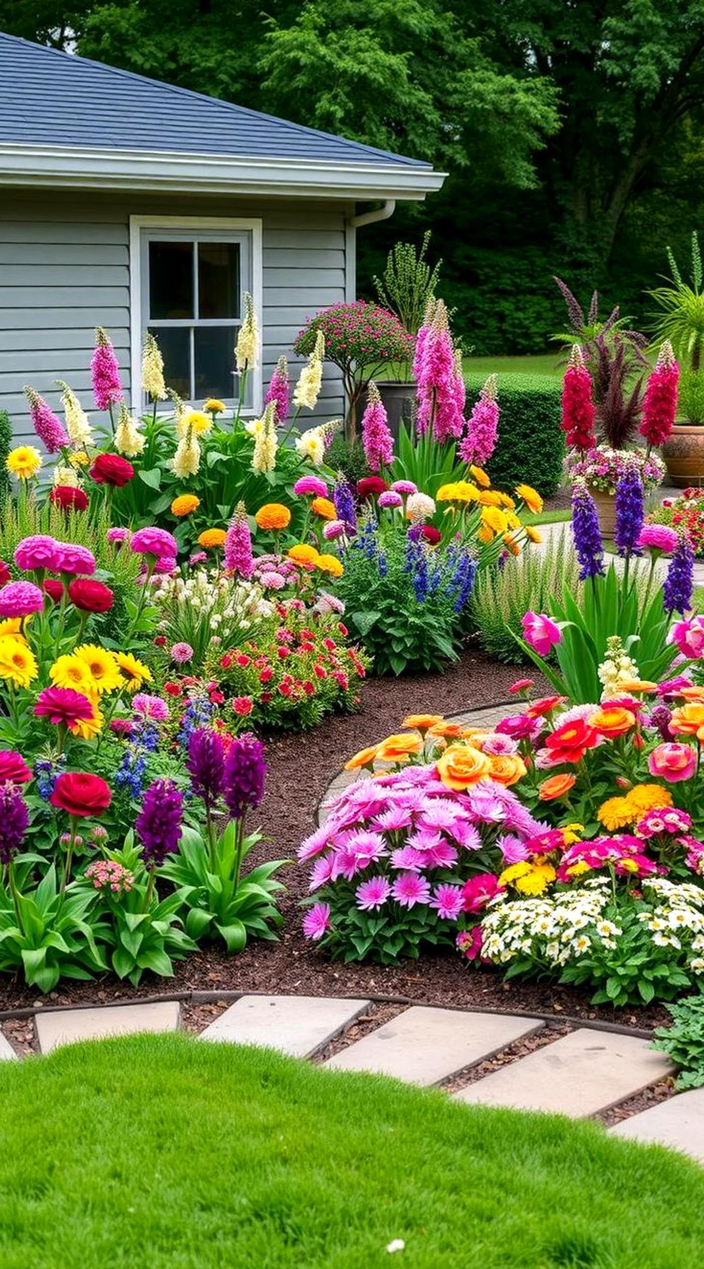 Compact flower arrangement introduces clarity into the corner, keeping the atmosphere open and lived-in.