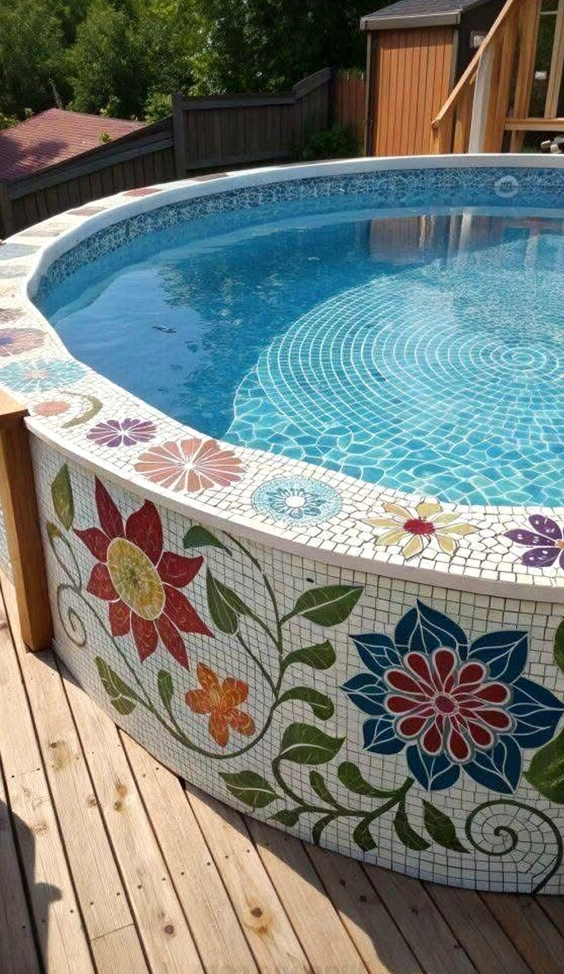 Colorful stone terrace brings warmth to the backdrop, creating a mood that feels easy to enjoy.