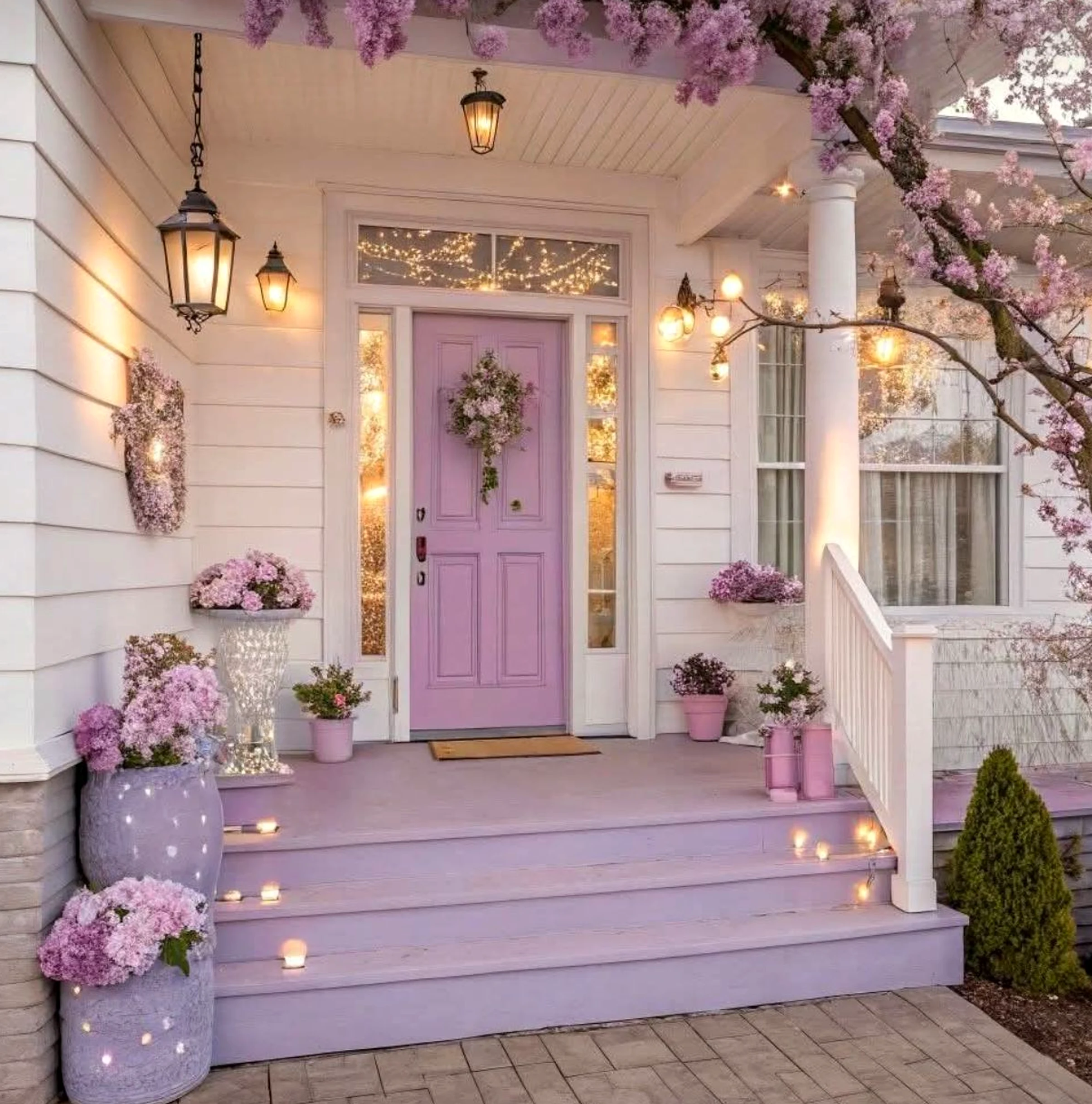 Leafy stair landing brings a useful note of personality, making the wall feel settled and welcoming.