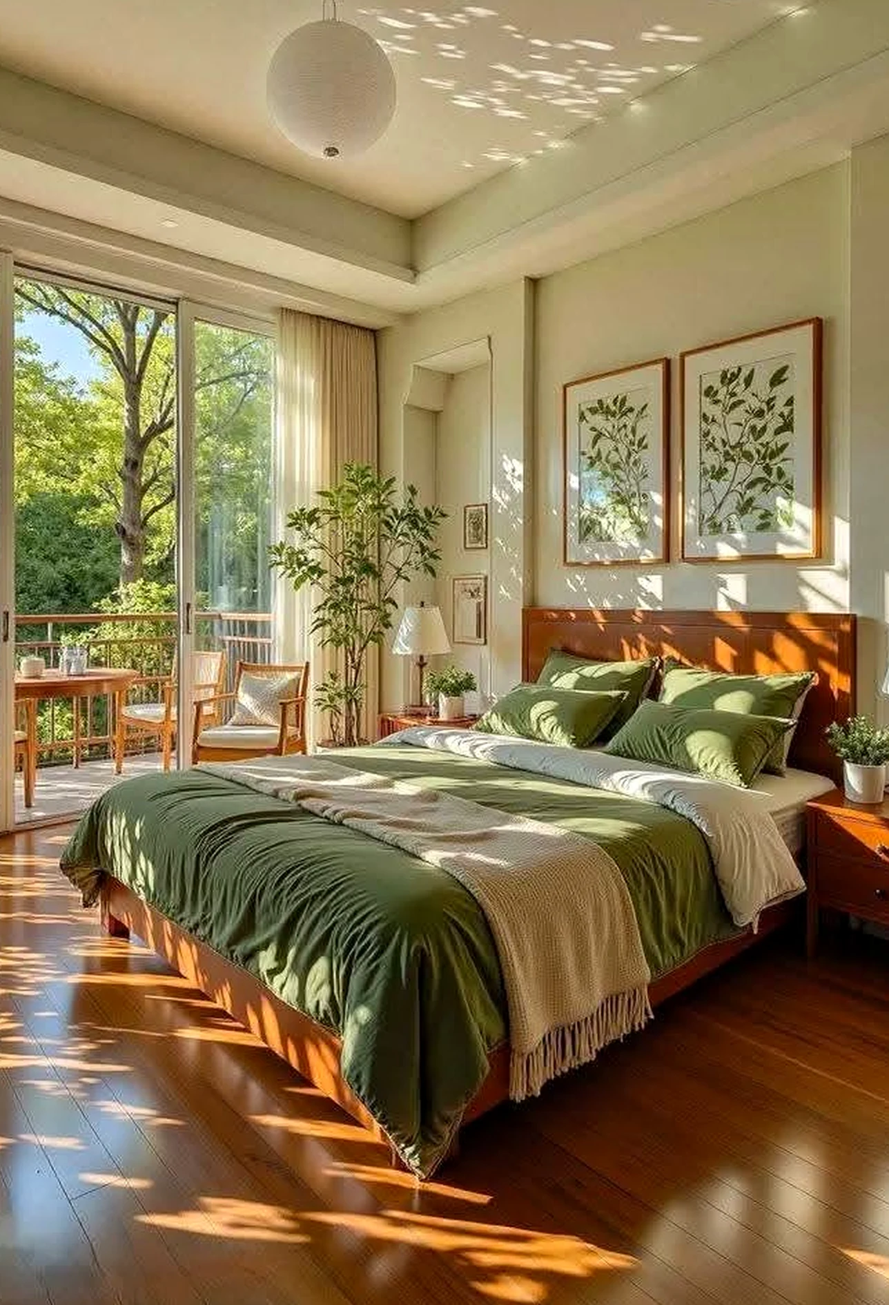 Textured stone terrace adds warmth across the corner, giving the decor a finish that feels open and lived-in.