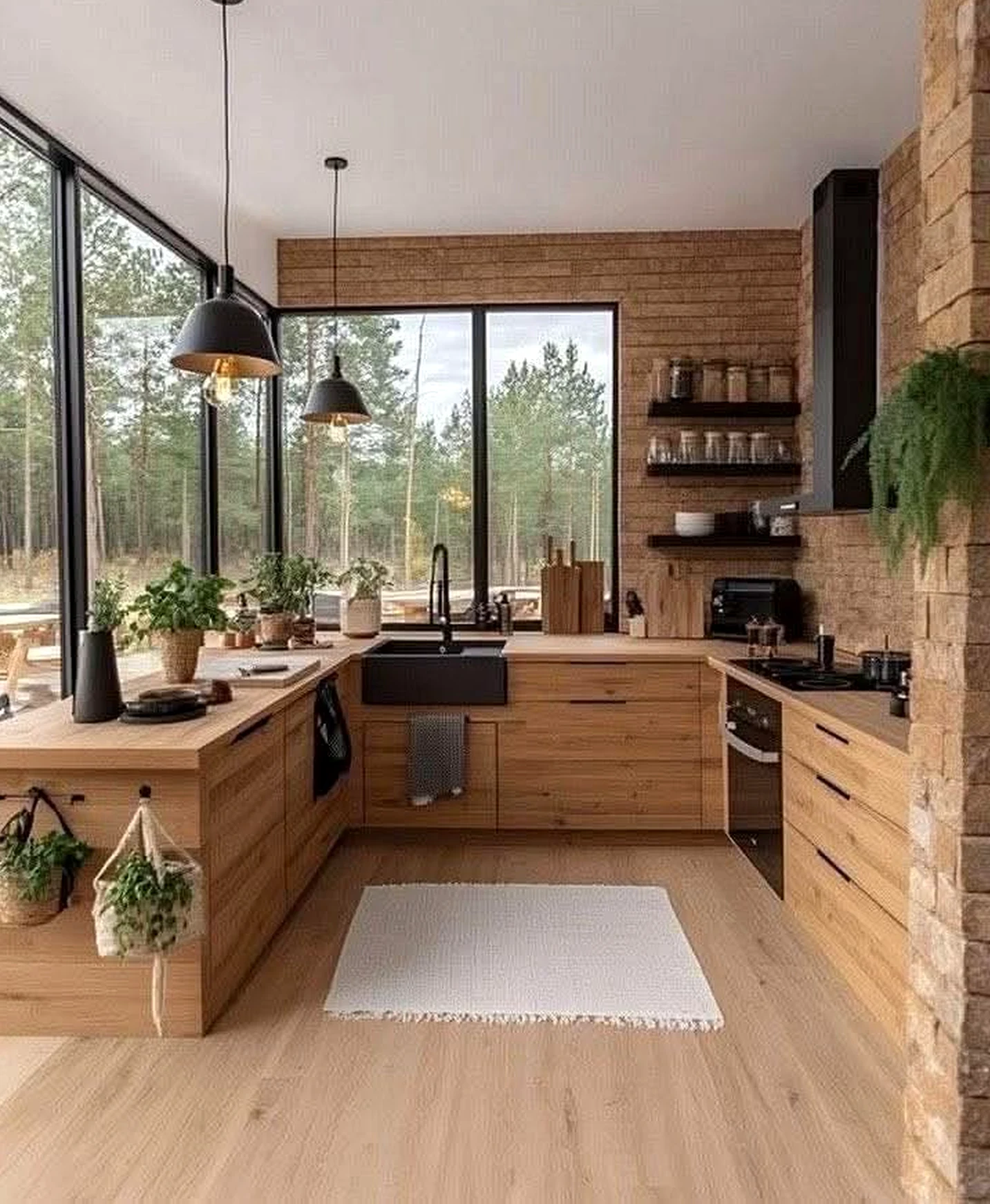 Relaxed compact workspace introduces shape into the view, keeping the atmosphere pleasantly composed.