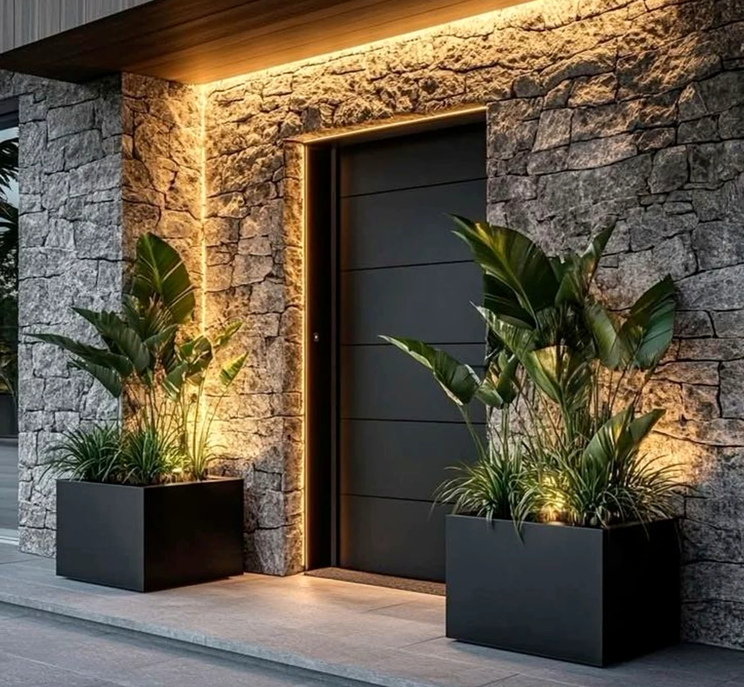 Balanced reading corner introduces shape into the garden edge, keeping the atmosphere visually grounded.