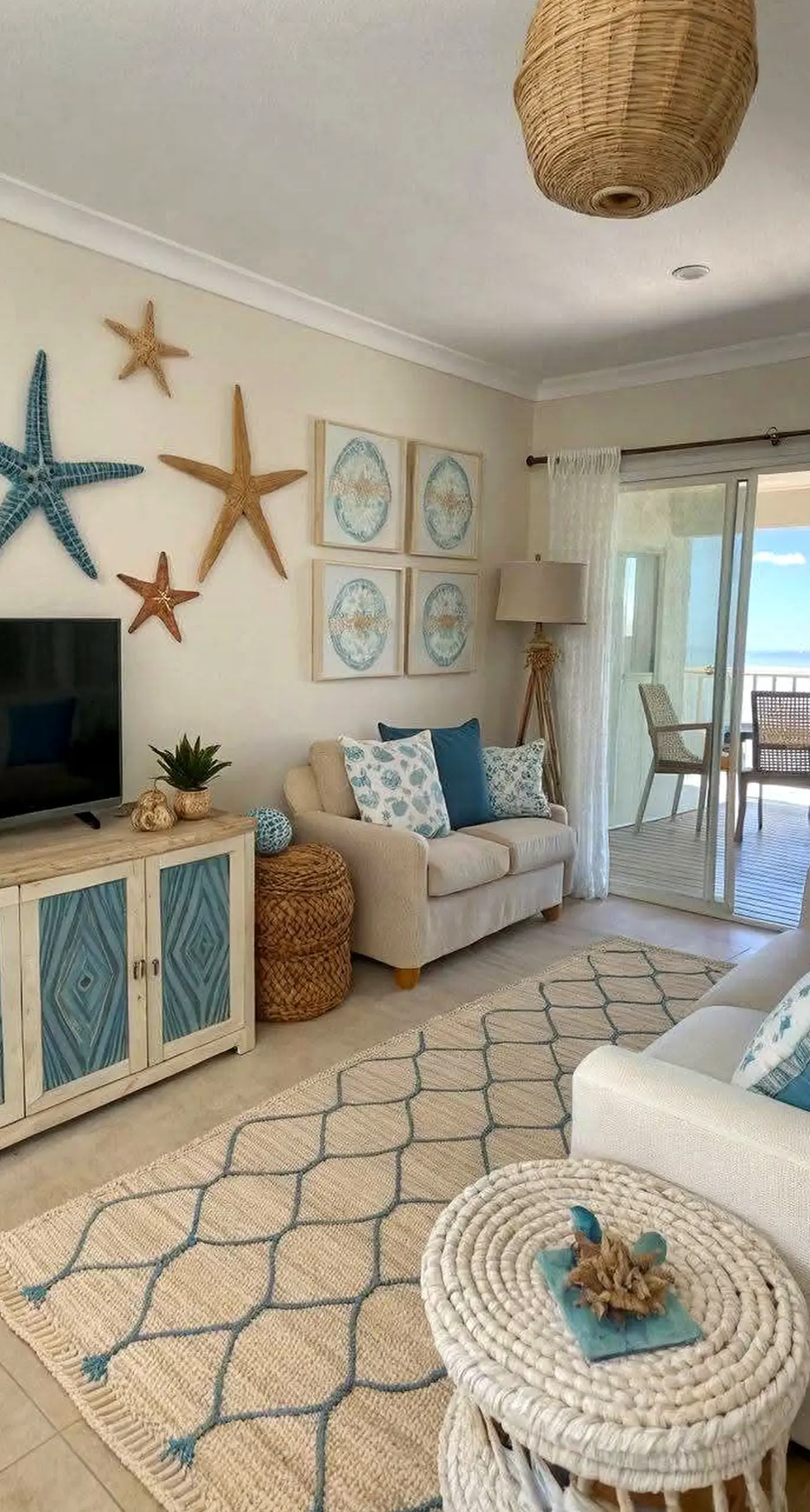 Subtle painted door anchors the design with movement, giving the view a mood that feels bright but not busy.