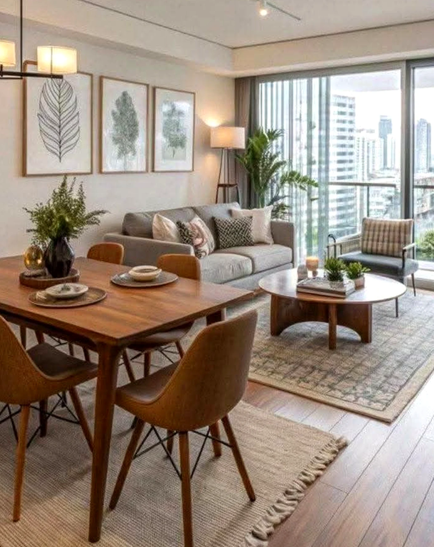 Warm stair landing brings a useful note of depth, making the composition feel warm without clutter.