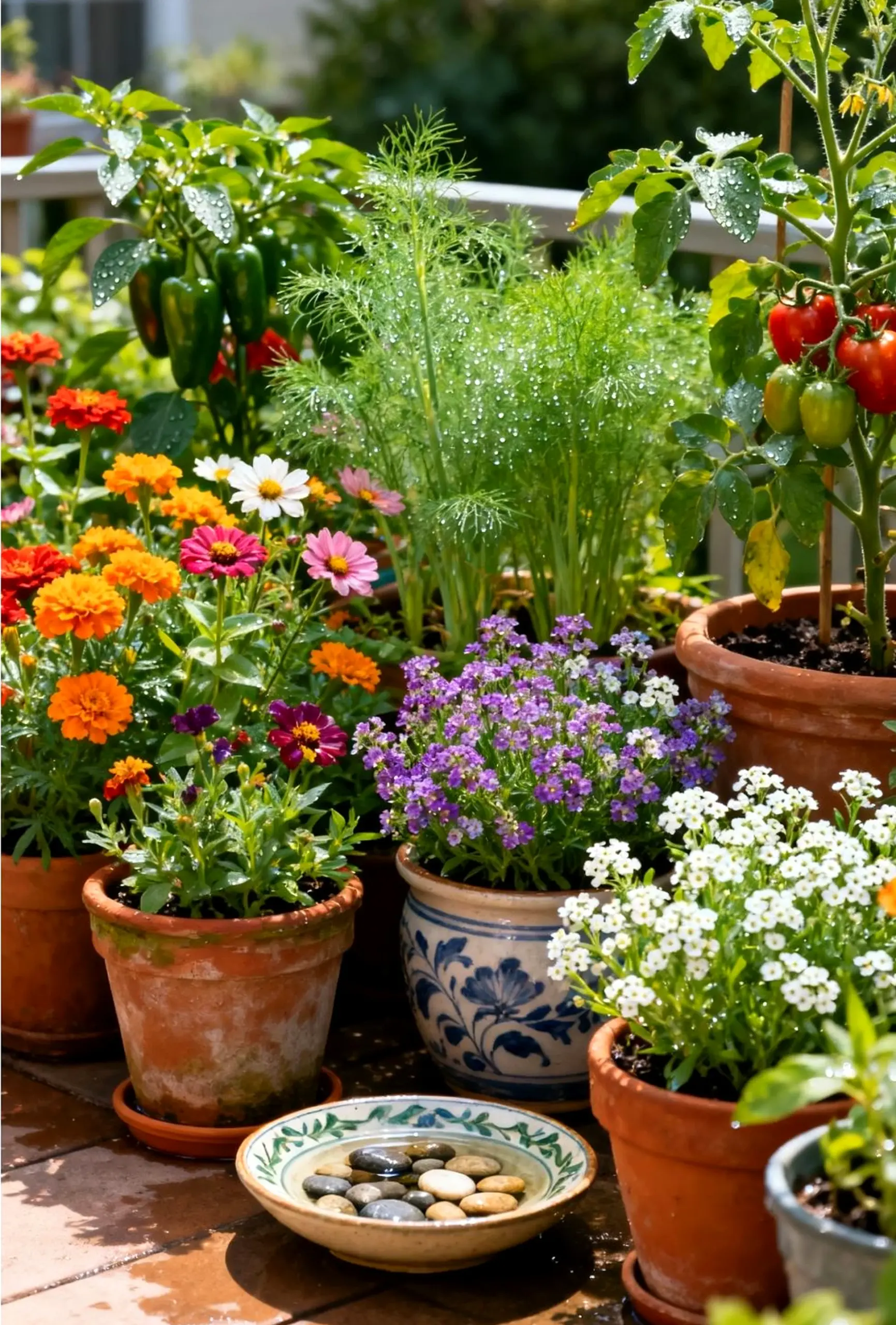 Fresh painted door anchors the arrangement with personality, giving the view a mood that feels quietly finished.