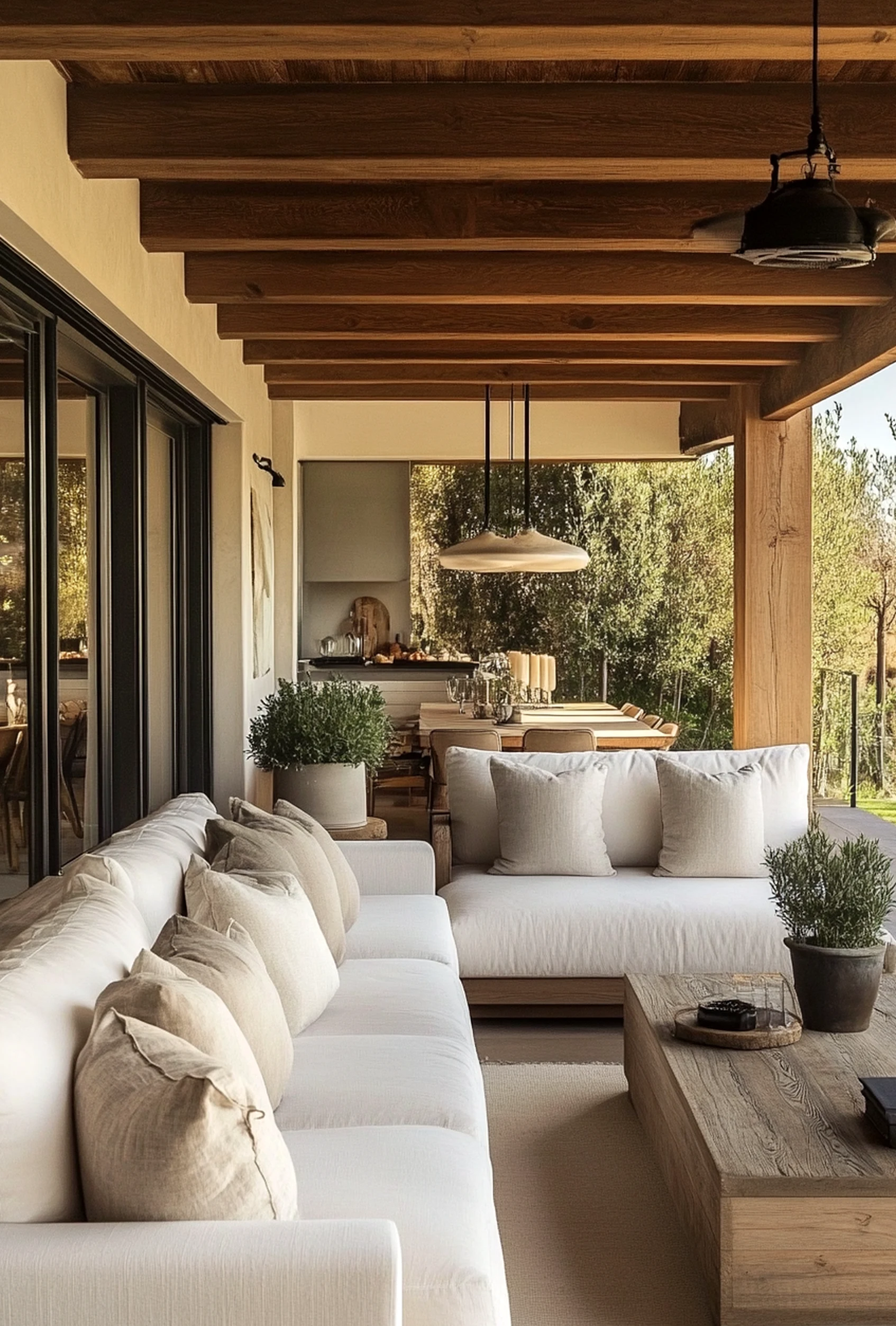 Sunny poolside setting draws attention to freshness while the composition stays bright but not busy.